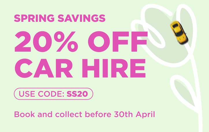 Spring Savings - 20% off car hire
